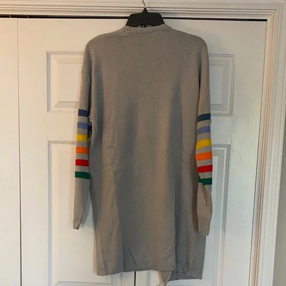 NWOT Striped Sleeve Women's Cardigan - Picture 5 of 6